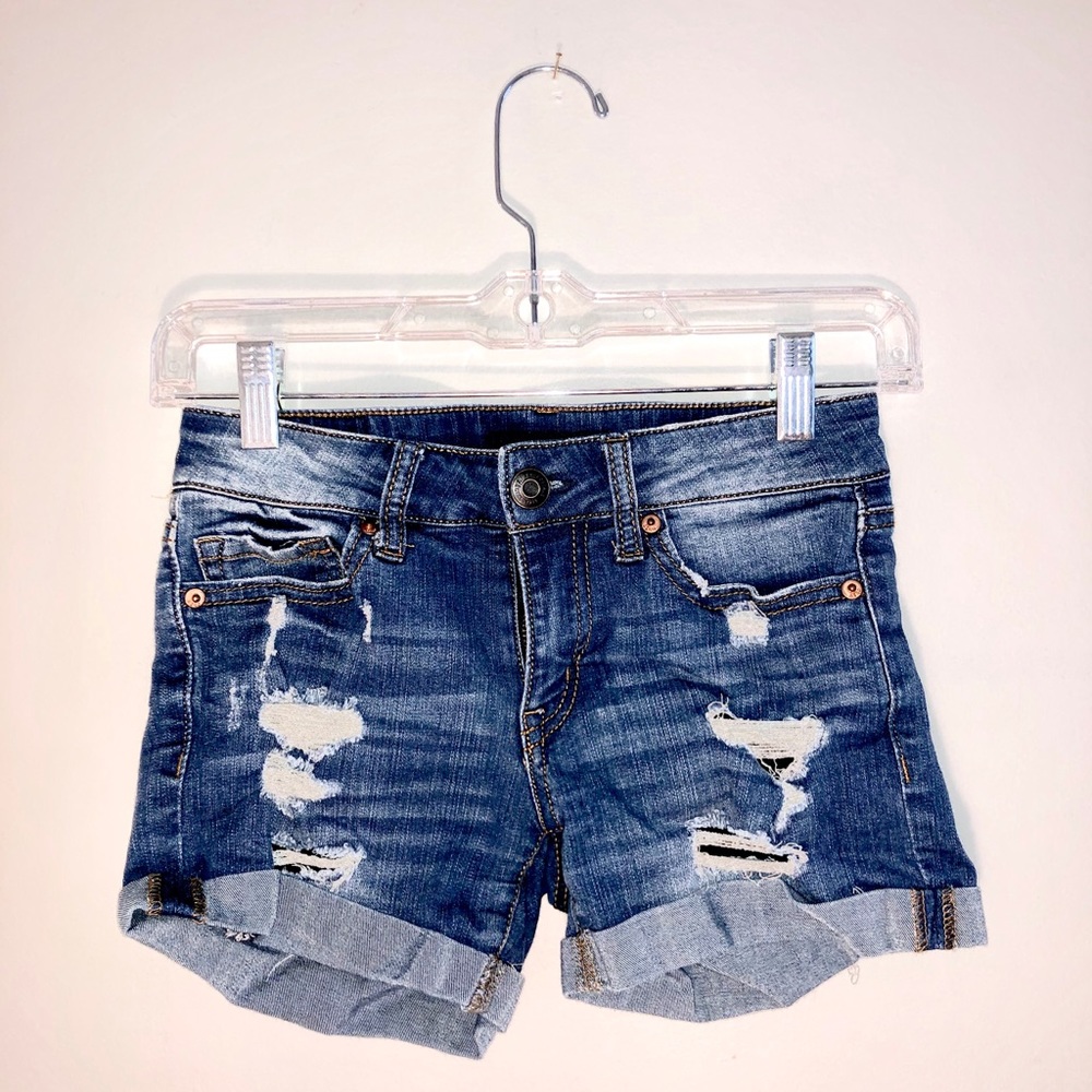 Aeropostale Midi Jean Shorts dark wash size XS